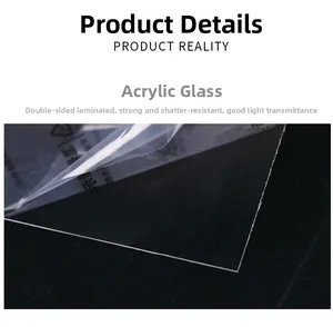 Detail of high-transparency acrylic glass with protective film for Nordic picture frames