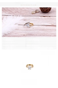 Detailed size chart for 8mm stainless steel four-prong zircon ring weighing 4g