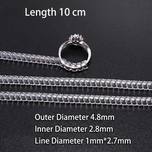 Détail du réducteur de bague spirale transparent de 4,8 mm pour un ajustement précis