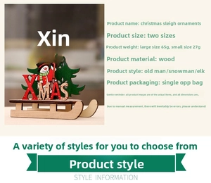 Détails de traîneaux de Noël DIY en bois avec motifs de Père Noël et de renne festifs