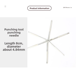 Detailed view of silver 8cm metal belt hole punch tools with non-slip texture
