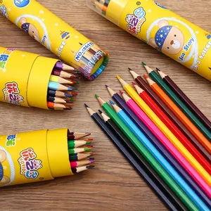 Creative 12-48 color pencil set in yellow tubes with sailor bear illustrations