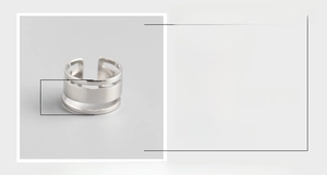 Detailed S925 sterling silver ring dimensions showing 12.5mm width and 17mm diameter