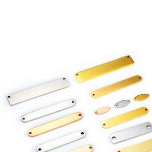 DIY polished stainless steel rectangular and oval pendant charms for jewelry making