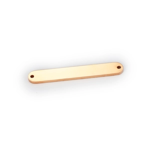 Polished rose gold stainless steel rectangle bar connector with holes for DIY jewelry