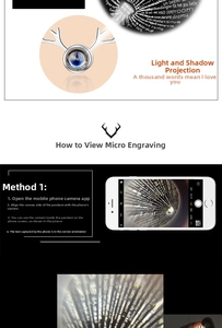 Guide showing elk horn necklace projection with 100 languages I love you via smartphone
