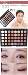 Detail der 40-Farben-Lidschattenpalette mit schimmernden und matten Erdtönen für Make-up