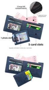 Men's wallet detail showing inner structure with multiple card slots and removable holder