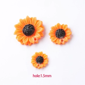 Sunflower Daisy Flower Charms Resin Pendants With Hole DIY Jewelry Making Accessories Craft Findings For Necklaces Earrings