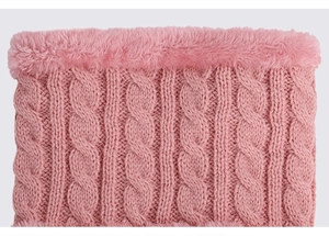 Winter kinder strick fleece halswärmer schal, rosa zopfmuster kleinkind warmer kragen schlaufe.