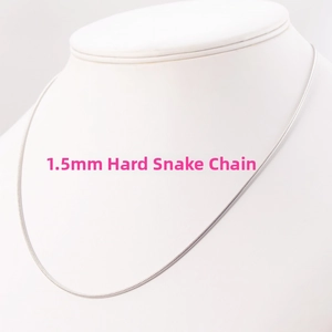 Detail view of 1.5mm silver stainless steel snake chain necklace on white bust