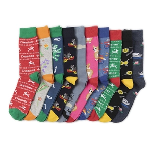 Novelty Crew Socks Cotton Cartoon Animal Chemistry Pattern Breathable Mid Calf Hosiery For Men And Women