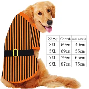 Size chart showing chest and back length measurements for Christmas dog sweaters