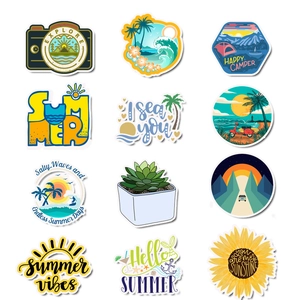 Set of 100 summer fresh graffiti stickers for suitcases with waterproof outdoor designs