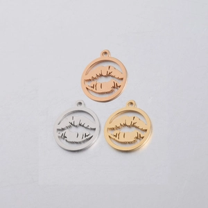 Hollow Lip Pendant 304 Stainless Steel Mirror Polished Charm For DIY Jewelry Making Necklace Bracelet Finding