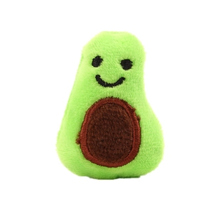 Cute green plush avocado brooch with smiling face for kids clothing and hair accessories