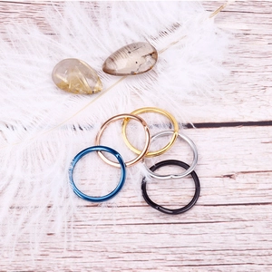 Minimalist stainless steel rings set in gold silver black rose gold and blue colors