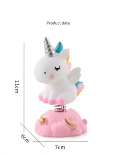 Dimensions détaillées de la décoration de gâteau licorne sur ressort avec base nuage rose