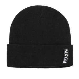 Winter thermal knit beanie hat for men and women featuring black ribbed style and warm cuff