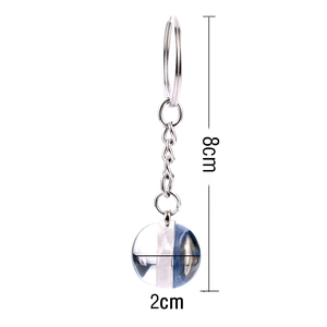 Artistic Van Gogh Starry Night glass ball metal keychain 8cm length accessory