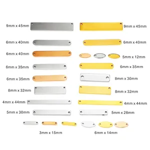 Polished stainless steel rectangular and oval blank pendants in various sizes and finishes
