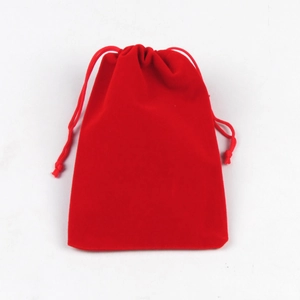 Sacchetto regalo in velluto rosso con coulisse per gioielli e confezioni di lusso raffinate