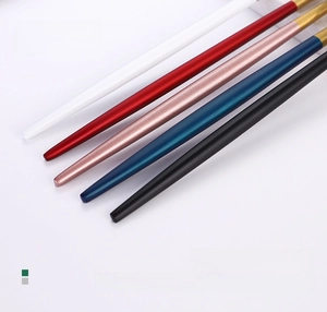 Dettaglio dei manici ergonomici tondi su posate in acciaio inossidabile 304 colorate