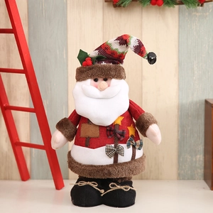 Standing Santa Claus doll in classic red outfit for festive Christmas holiday decoration