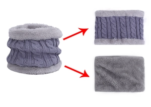 Winter Kinder Fleece gefütterter Zopfmuster Halswärmer weicher kuscheliger Loopschal Schal