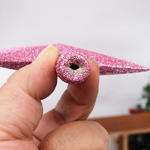 Pink glitter Christmas tree topper star with hollow base for holiday tree decoration