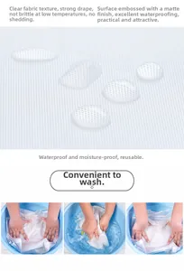 Primer plano de la funda de PEVA para ropa, impermeable con textura de malla y lavable