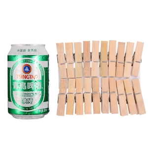 Set of 20 durable bamboo clothespins with strong springs for laundry and drying clothes