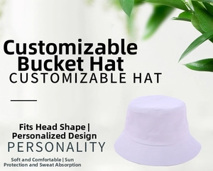 Detailed view of a lilac cotton sun bucket hat with adjustable brim and fine stitching