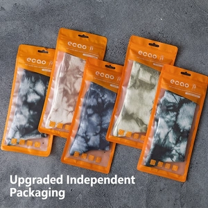 Lot de 5 paires de chaussettes en coton tie-dye avec emballage individuel orange vif tendance