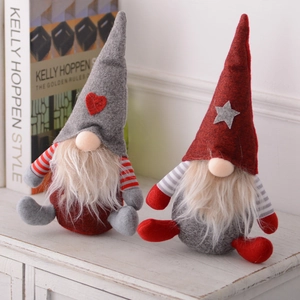 Christmas Gnome Faceless Doll Plush Ornaments Knitted Fabric Scandinavian Nordic Tomte Decor For Home Holiday Party Figurines