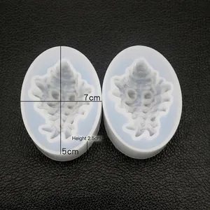 Seashell silicone mold for resin jewelry casting, size 7x5x2.5cm, translucent white