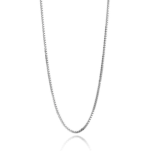 Classic 1mm silver plated stainless steel box chain necklace with smooth mirror finish