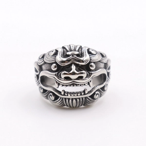 Mythical Beast Ring 316 Stainless Steel Retro Punk Gothic Animal Dragon Signet Jewelry For Men