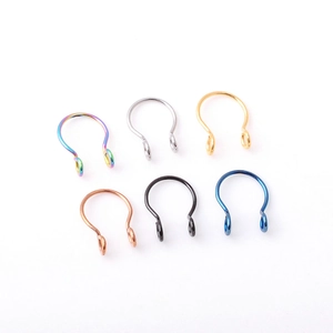 Finto Anello Al Naso In Acciaio Inossidabile Senza Foro Clip A Forma Di U Cerchi Sovrapposti Gioielli Corpo Unisex