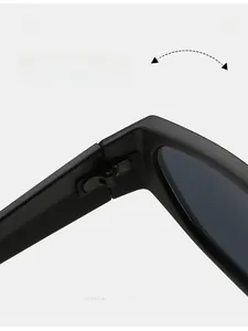 Detailansicht der robusten mattschwarzen Scharniere für Sport-Sonnenbrillen