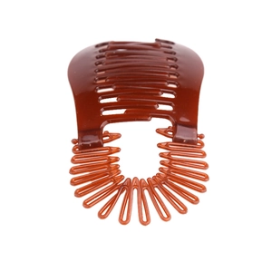 Classic dark brown oval plastic banana hair clip with glossy finish for women's styling