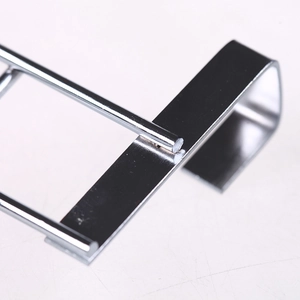 Heavy duty stainless steel 5-hook over cabinet door rack with smooth welded finish
