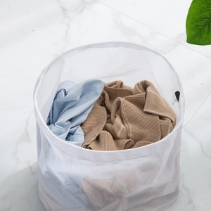Durable fine mesh laundry bag with drawstring for protecting clothes in washing machine