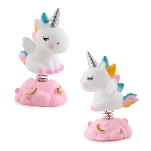Décoration de gâteau licorne cheval à bascule avec socle nuage pour anniversaire