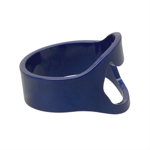 Deep royal blue bottle opener ring with a glossy finish and minimalist modern design
