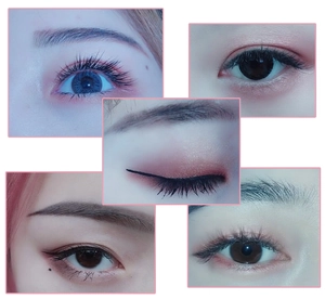Close-up of curly eyelash effect after using the electric heated eyelash curler