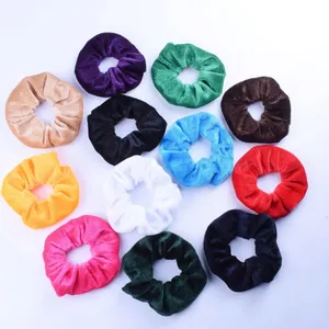 12-pack assorted colors velvet hair scrunchies set with elastic bands for women