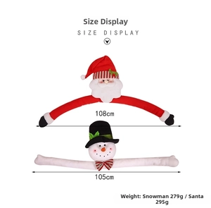 Detailed size and weight specs for Santa and Snowman long plush Christmas tree toppers
