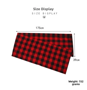 Classic red and black buffalo plaid table runner measuring 175cm by 39cm for Christmas