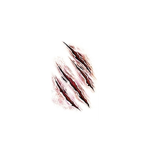 Realistic Halloween 3D scar tattoo stickers with bloody triple claw mark effects